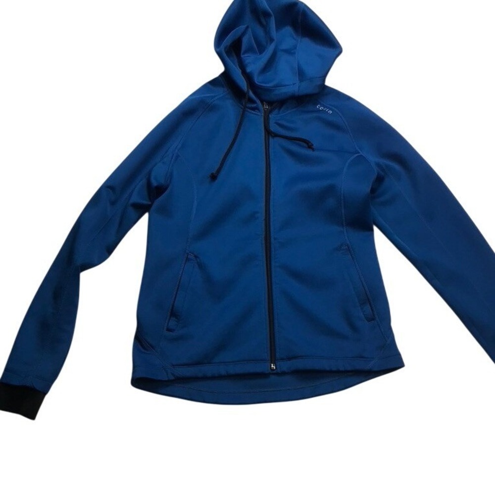 Tesla Mens Blue Full Zip Athletic Hoodie Performance Training Jacket‎ Large